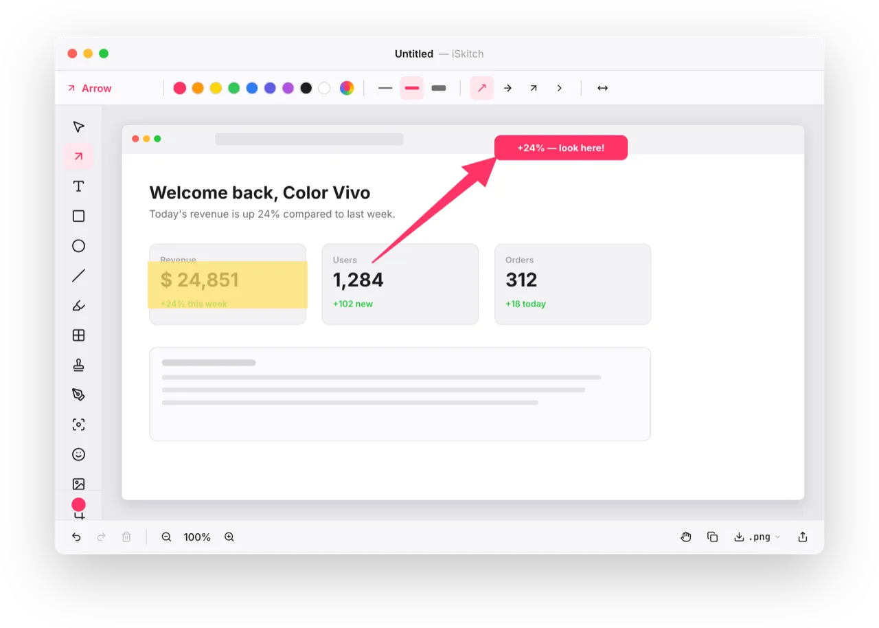 iSkitch editor with annotations