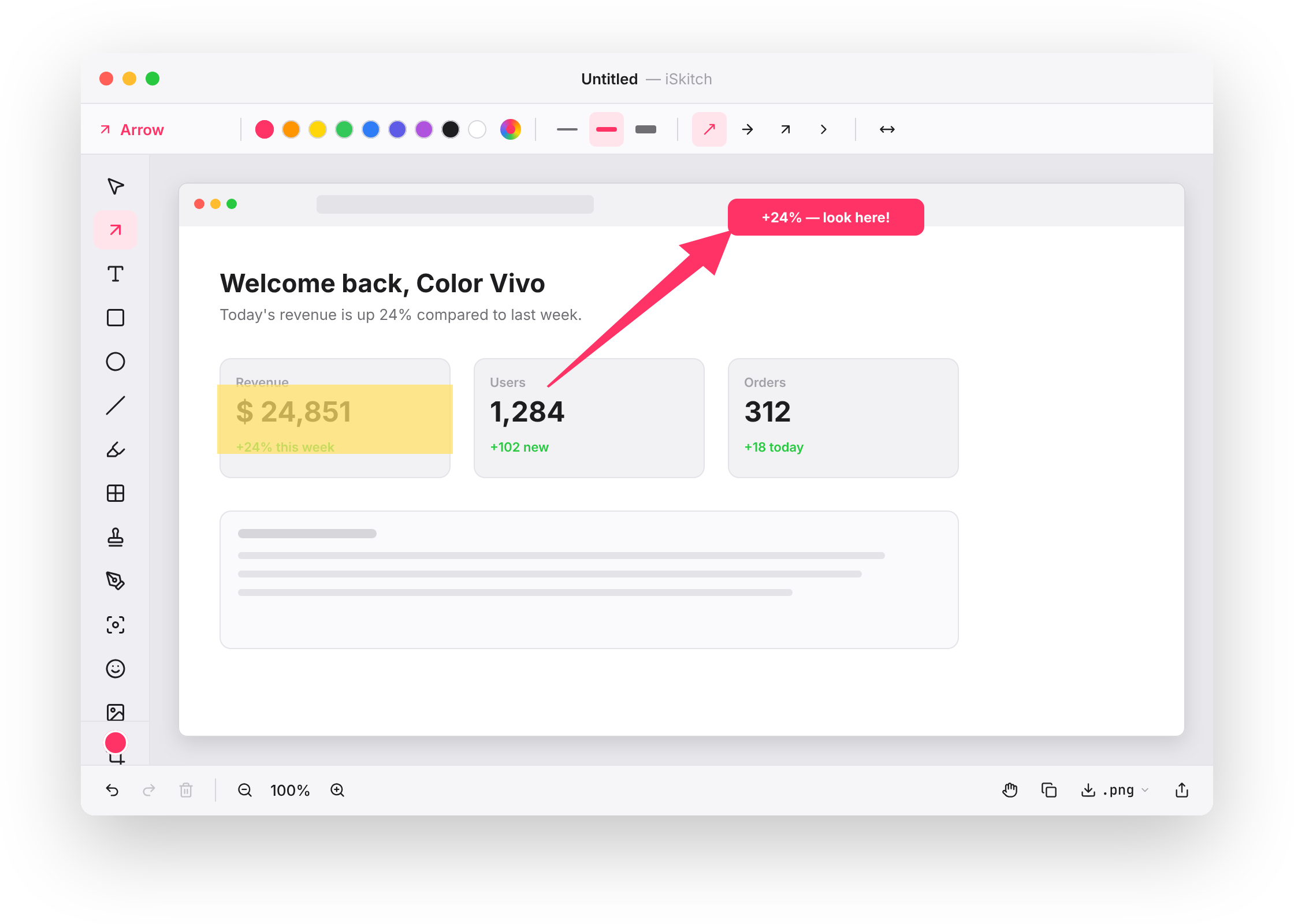 iSkitch editor with annotations